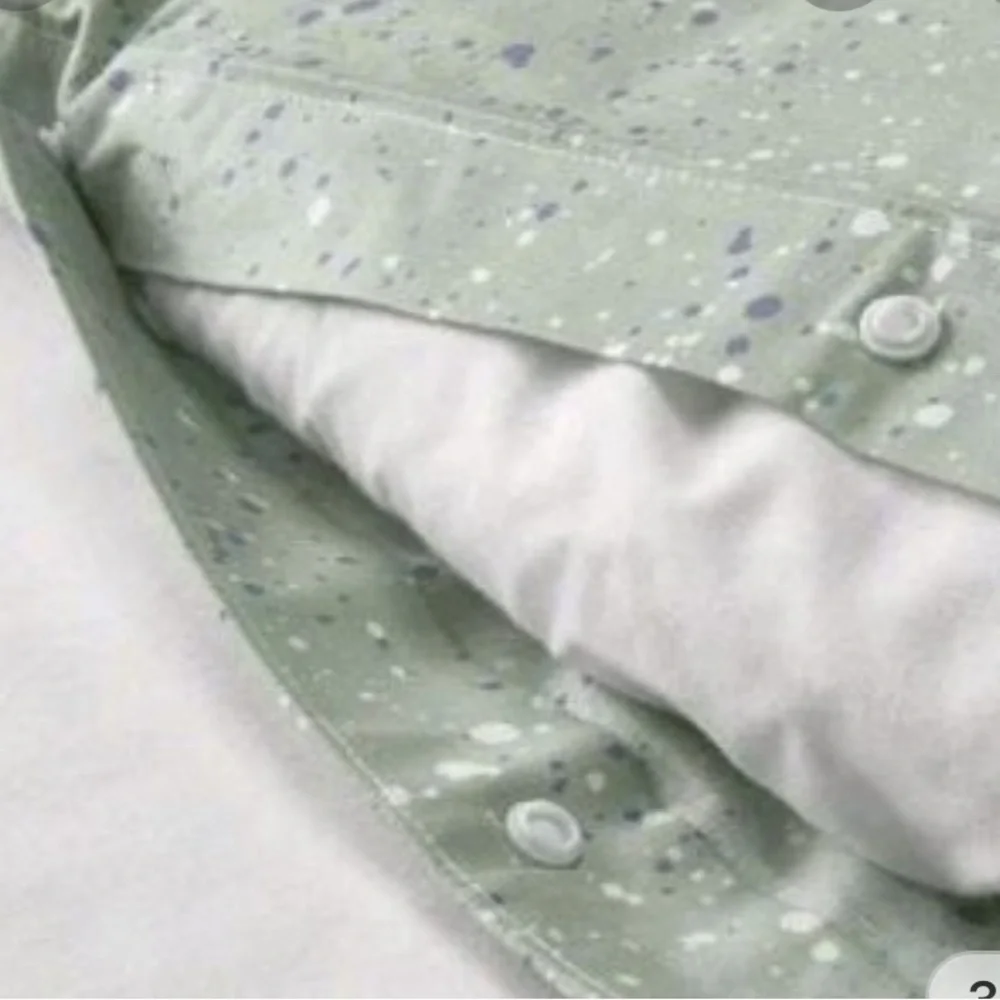 Ikea Silverkacia Twin Duvet Cover And 1 pillow case Dotted Green W Blue & White